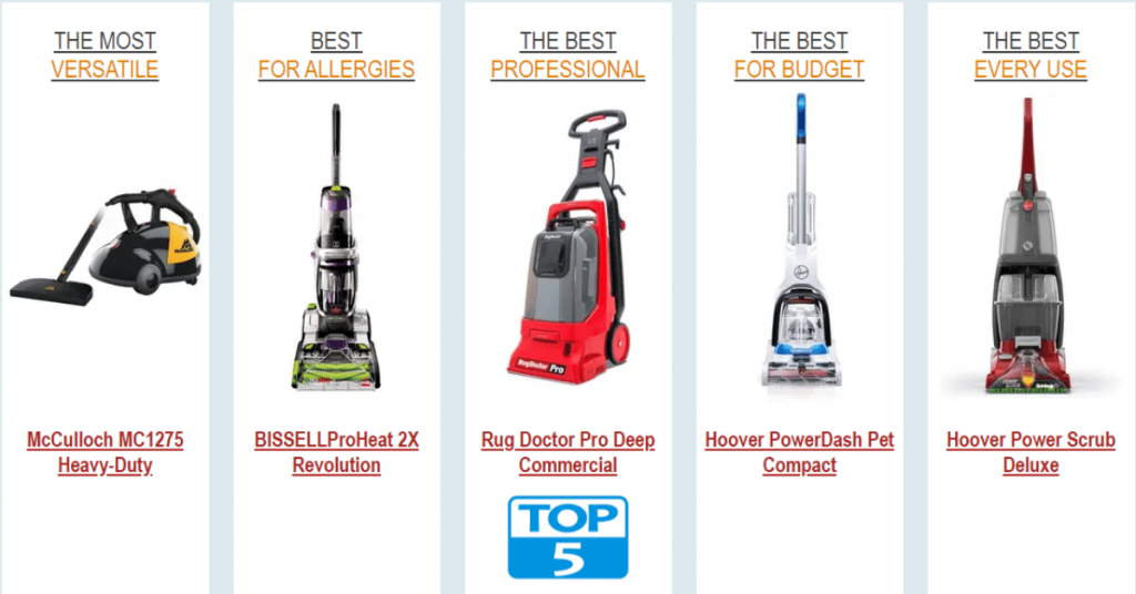 BEST CARPET STEAM CLEANERS 2022