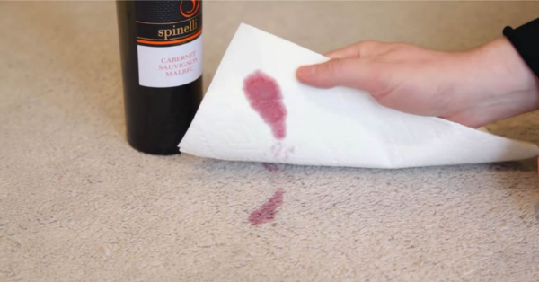 Blot the stain wine