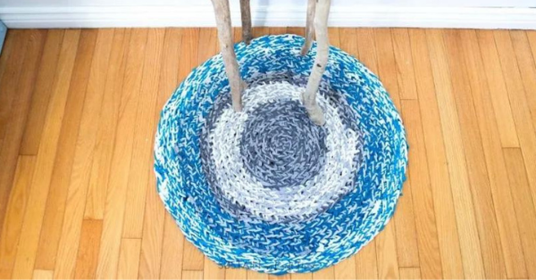 Crocheted Circular T-Shirt Rug
