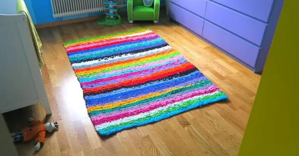 DIY No Sew Rag Rug