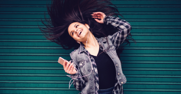 Happy girl dancing