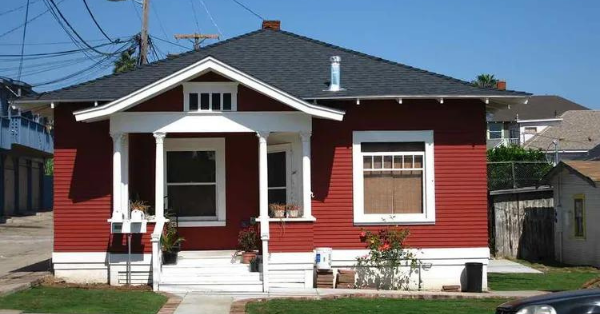 Red with white trim