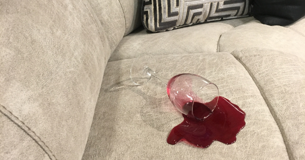 Wine stain on upholstery
