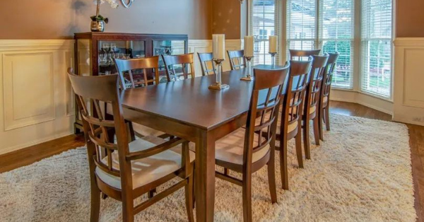 dining room with Shag Carpet