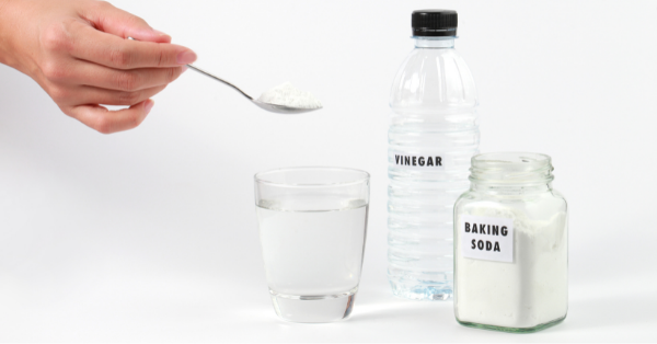 mix the vinegar with the baking soda