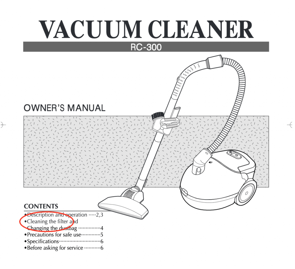 vacuum cleaner's manual