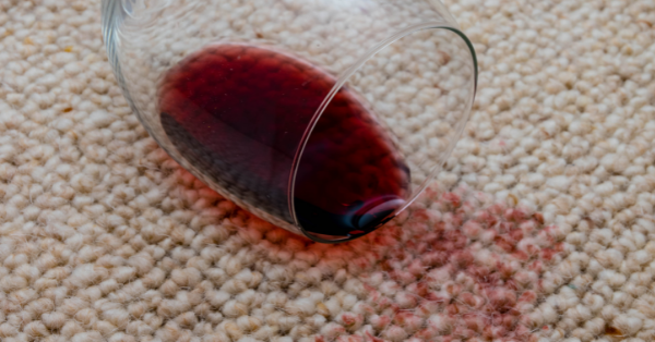 wine on the carpet